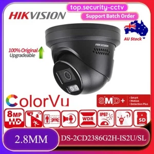 Hikvision Black 8MP IP Camera AcuSense Light Audio Alarm DS-2CD2386G2H-IS2U/SL - Picture 1 of 13