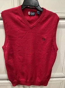Chaps Sweater Vest Mens Size Large RED, Sleeveless V Neck Golf Casual - Picture 1 of 7