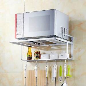 Microwave Oven Stand Rack Holder Wall Mounted Shelf Kitchen Organizer Storage