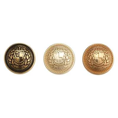 Classic Metal Button with Shield Emblem for Jackets, Coats, Blazers, DIY (5pcs) - Image 1 of 3