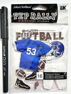 Jolee's Blue Football Uniform Stickers Scrapbooking Embellishment Card - Picture 1 of 1