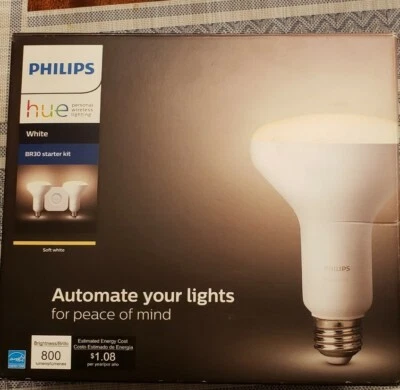 Philips Hue Starter Kit With 2 BR30'S (White) and Hub; Ships from Memphis TN! - Image 1 of 4