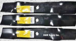 Set of 3 Mower Blades To Fit John Deere 48" AM137757 GY20852 D140 D150 D160 D155 - Picture 1 of 1