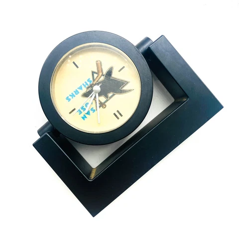 San Jose Sharks Clock Quartz M5188 No 0 Jewels Mechanism, No Battery, Black Cover