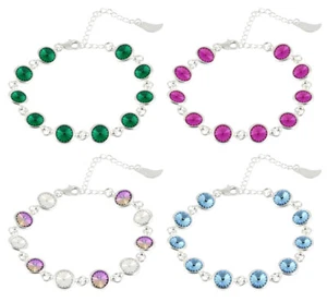Sterling Silver Bracelet 15+5cm made with 1122 Rivoli 6mm Primero® Crystals - Picture 1 of 27