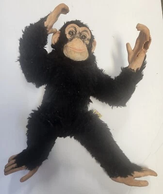 Juguete antiguo de 12" de colección Black Dean's Childsplay Ragdoll mono chimpancé mohair Foto 1 de 4