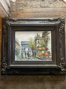 vintage arc de triomphe Impressionist Oil Painting - Picture 1 of 4