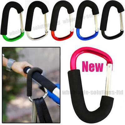 Buggy Clips X2 Coloured Large Pram Pushchair Shopping Bag Hook Mummy Carry Clip • 3.99£