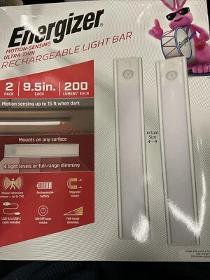 ⚡️Energizer Rechargeable 200 Lumens Light Bar, Motion-Sensing, Ultra-Thin - 2pk - Image 1 of 2