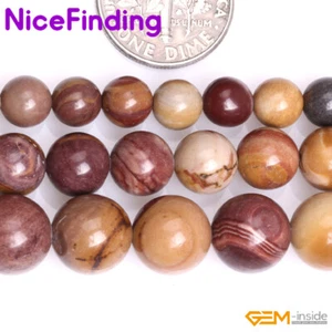 Natural Gemstone Iron Zebra Jasper Round Beads For Jewelry Making 15" - Picture 1 of 19