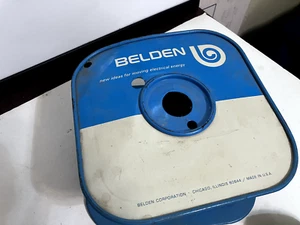 Vintage Belden Empty Cable Steel Spool  10X10X5 inch    Moving Electrical Energy - Picture 1 of 4