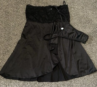 COQUETTE BLACK SIZE OS BABYDOLL NIGHTGOWN WITH THONG - Image 1 of 4
