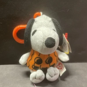 Ty Beanie Babies Snoopy Pumpkin Key clip 3” Stuffed Anima Plush NWT - Picture 1 of 5