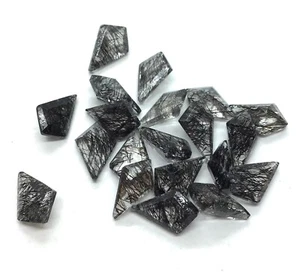 Black Rutile Natural kite Cut AAA Loose Gemstone For Making All Type Jewelry - Picture 1 of 17