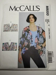 NUEVO/SIN CORTAR M8000 McCall's Patrón Misses Prendas para el torso holgadas 3 variaciones (talla XS-MD) - Imagen 1 de 5