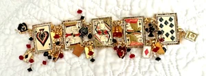 Lunch at the Ritz 7" Zoll Armband Royal Flush Pokerkarten Ace King Queen Jack - Bild 1 von 10