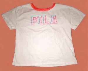 Girls Fila Shirt Crop Top Logo Varsity Tee size Large 14/16 - Picture 1 of 4