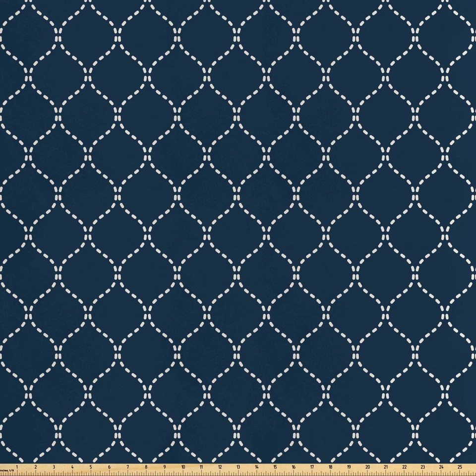 Geometrisch Satin Stoff als Meterware Gitter-Muster - Bild 1 von 1