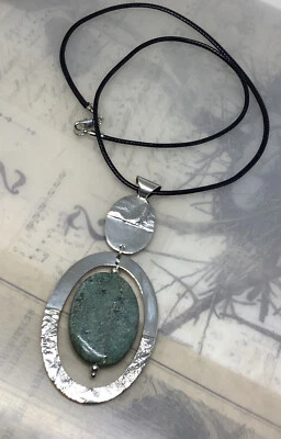 DOMINIQUE DINOUART DDD Ruby Zoisite 925S Articulated Pendant Necklace 19” 32.1g - Image 1 of 4