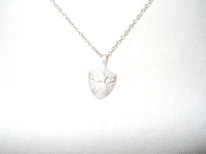 Genuine Me & Ro 18" Sterling Silver Large Shield Necklace Never Worn New - Picture 1 of 9