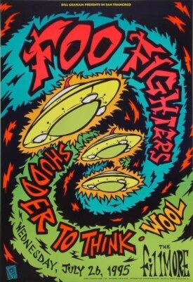 Foo Fighters Poster Fillmore Shudder To Think July 26, 1995 Wool Original - Image 1 of 2