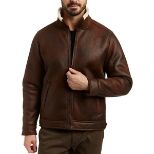 Aviator Jacket NEW Nubuck Sherpa Lined Coat Water & Rain Resistant NWT MSRP $275 - Picture 1 of 16