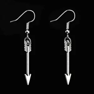 ARROW EARRINGS 2" Wanderlust Archery Drop Dangle Stainless Steel Ear Wires NEW - Picture 1 of 4