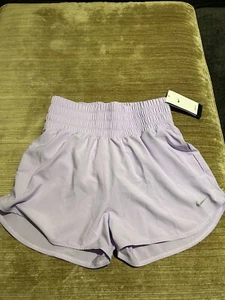 Nike One Women's Dri-FIT Ultra High-Waisted 3" Brief-Lined Shorts, Purple, Sz M - Picture 1 of 6