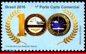 CENTAVO BRASIL 2016 3337. DE AVIACIÓN NAVAL, AVIONES, BARCOS, HELICÓPTERO, C-3629 MNH - Imagen 1 de 2