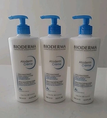 3 Bioderma Atoderm Creme Ultra-Nourishing Cream 16.9 Oz Each (B2-A18) - Image 1 of 2