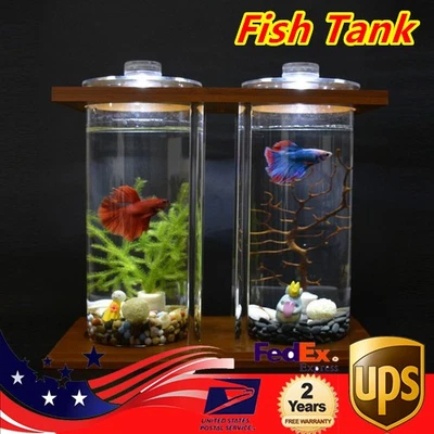 Betta Fish Tank Mini Fish Bowls For Beta Fish Glass Aquaponic Fish Tank Clear - Image 1 of 4