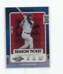 CODY BELLINGER (Dodgers) 2021 PANINI CONTENDERS OPTIC BLUE/RED SHIMMER PRIZM #63 - Picture 1 of 1