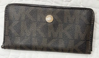 Cartera Larga Michael Kors Jet Set Viaje Continental Marrón Cremallera Alrededor Foto 1 de 4