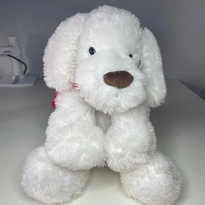 Animal Adventure Circo White Dog Plush 18” Floppy Red Satin Bow Shaggy 2018 - Bild 1 von 13