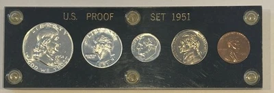 1951 US Proof Set, Franklin’s Obverse Has Hairline Scratches - Image 1 of 4