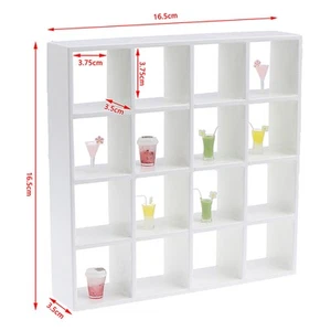 1Pc 1: 12 Dollhouse Miniature Wood Storage Rack 16 Grid Shelves Doll House DY _j - Picture 1 of 12