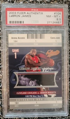 2003 Fleer Authentix Lebron James #104 RC SP PSA 8.5 - Image 1 of 2