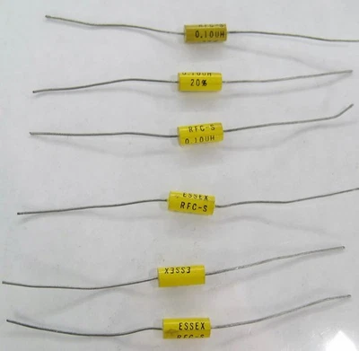 De colección Excedente Nytronics Essex Condensadores de Película Axial RFC-S 0.10UH 20% Lote de 6 Foto 1 de 3
