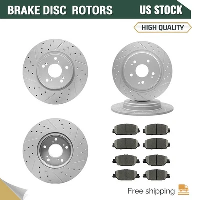 Front Rear Brake Disc Rotors And Ceramic Pads for 2017 - 2022 2023 Honda CR-V - Image 1 of 4