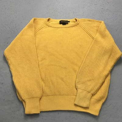 VINTAGE Eddie Bauer Sweatshirt Adult Large Yellow Ribbed Fisherman Crewneck 90s - Image 1 of 4