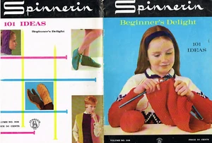 Spinnerin Beginners Delight Knitting Pattern Booklet 1961 Vintage Slippers Vest - Picture 1 of 8