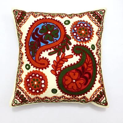 Suzani Hand made Home Decor Gypsy Ethnic Pillow Shams Couch Cushion Cover Case - Image 1 of 4