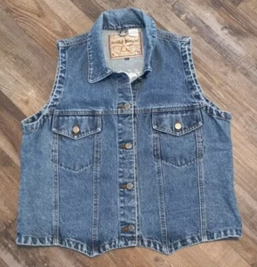 Smith & Wesson Vest Womens X Large Blue Denim Jean Embroidered Lady Smith - Picture 1 of 8