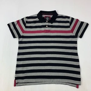 Old Navy Mens XL Black Gray striped Short Sleeve Polo - Picture 1 of 9