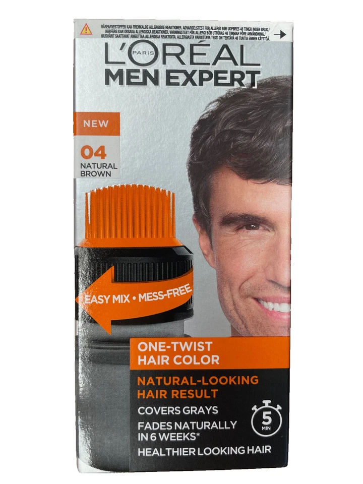 (407,64€/L) L'Oréal Men Expert One-Twist Haartönung, Nr. 4 Natürliches Braun