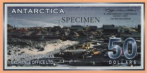 2001 SPECIMEN Antarctica GEM CU $50 Note Currency Serial #0000  NR - Picture 1 of 2