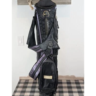 Nike Xtreme Sport 8 Divider Stand Golf Bag w/ Carry Straps Black & Purple - Image 1 of 4
