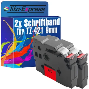2x Schriftband für Brother TZe-421 P-Touch 1000 1000 BTS 1000 F 1005 BTS 1005 F - Bild 1 von 2