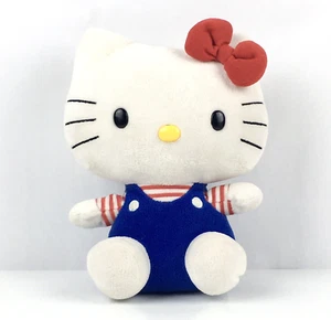 Ty Beanie Buddies Hello Kitty Classic Plush Overalls Stripe Shirt Red Bow - Picture 1 of 8