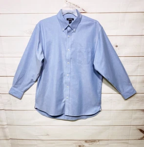Lands’ End Herren Supima No Iron Oxford Hemd Größe 17 Blau Traditional Fit - Bild 1 von 7